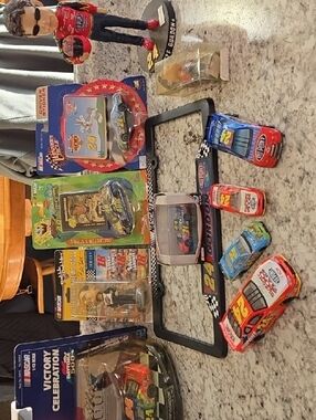Nascar Jeff Gordon Toy Car & Figure Set - Red, Blue, Yellow